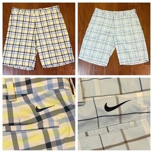 Bundle of 2 Nens Nike Golf Dr-Fit Stretch Fabric 4 Pocket‎ Plaid Shorts 35 Waist